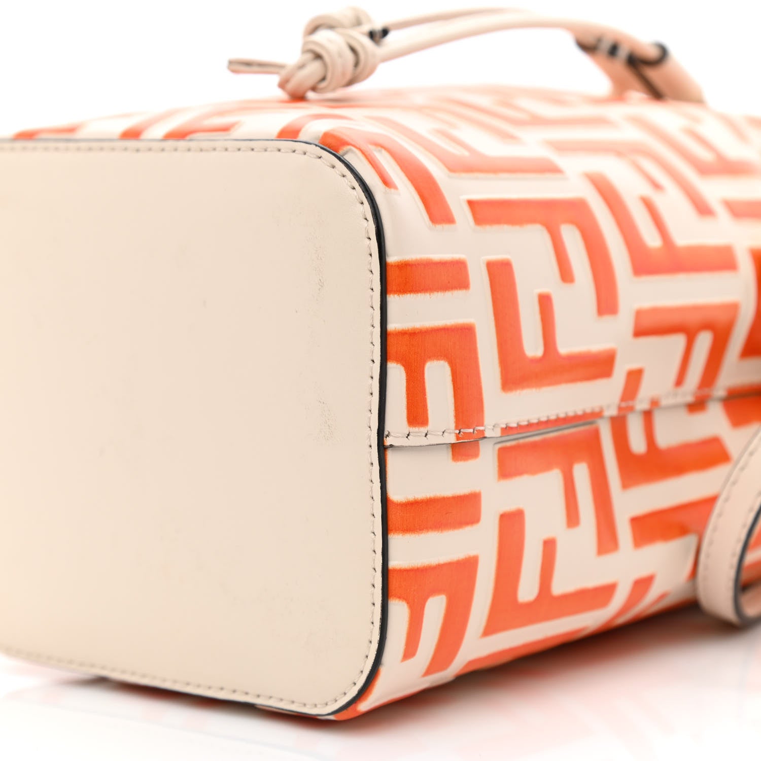 Fendi Vitello Liberty F is Fendi Bi-Color FF 1974 Embossed Mini Mon Tresor Bucket Bag Camelia Aranciata 10 of 10