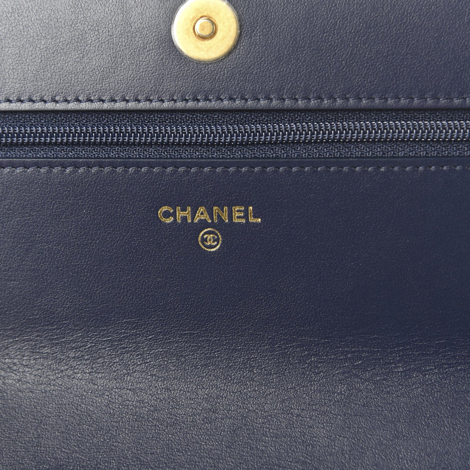 Chanel Tweed Quilted 19 Wallet On Chain WOC Ecru Navy Blue Multicolor 8 of 12