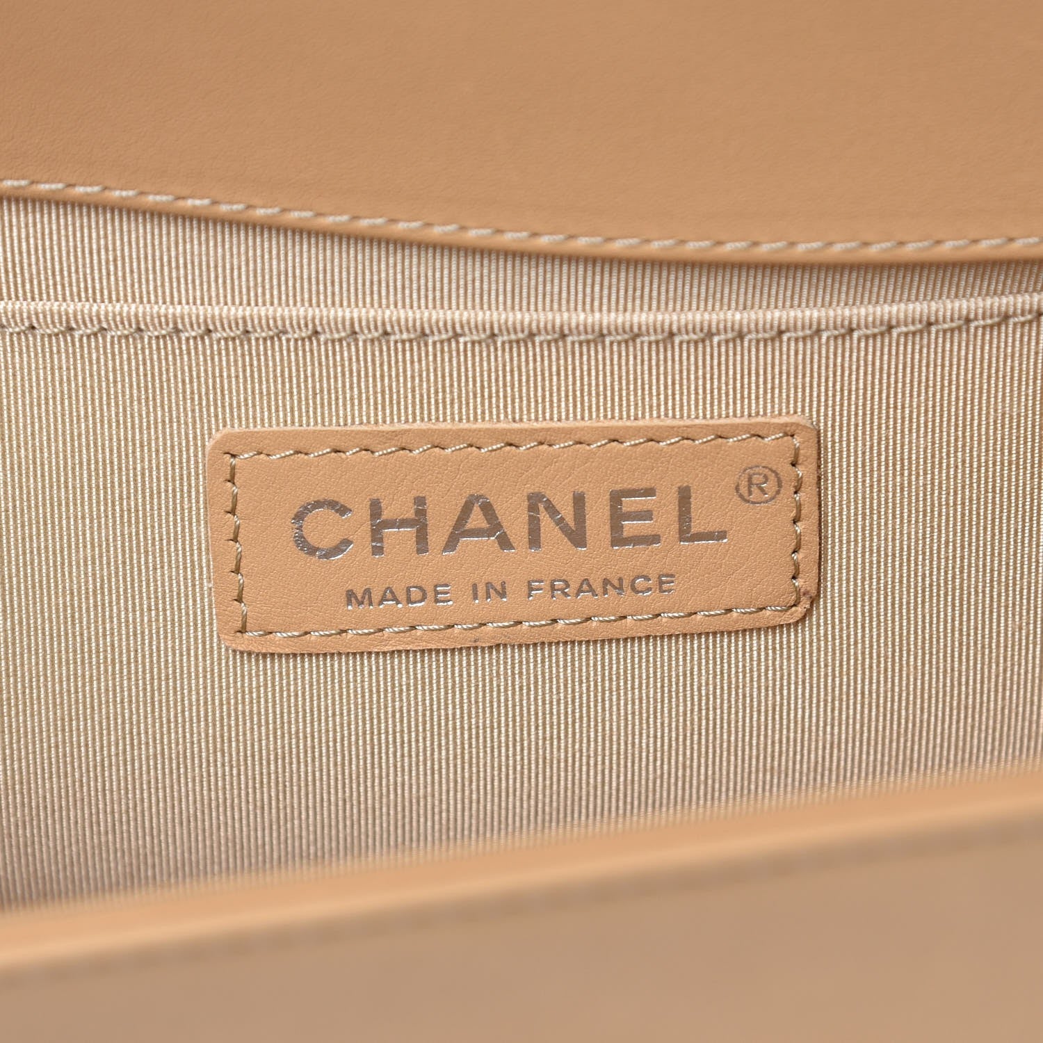 Chanel Lambskin Chevron Quilted Medium Boy Flap Beige 6 of 7