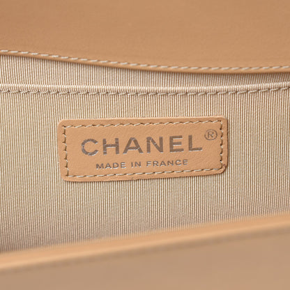 Chanel Lambskin Chevron Quilted Medium Boy Flap Beige 6 of 7