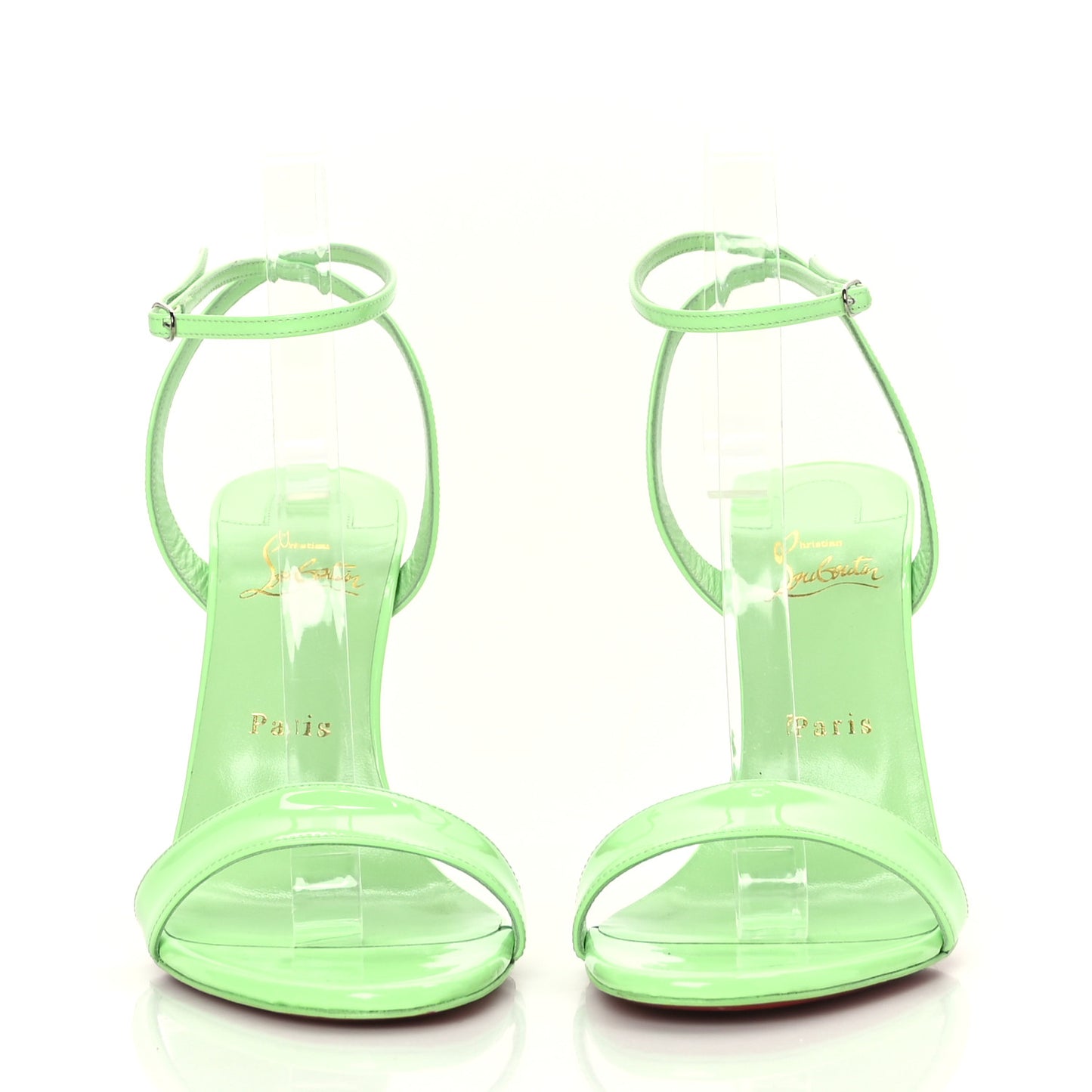 Patent Loubigirl 100 Sandals 39.5 Neon Green