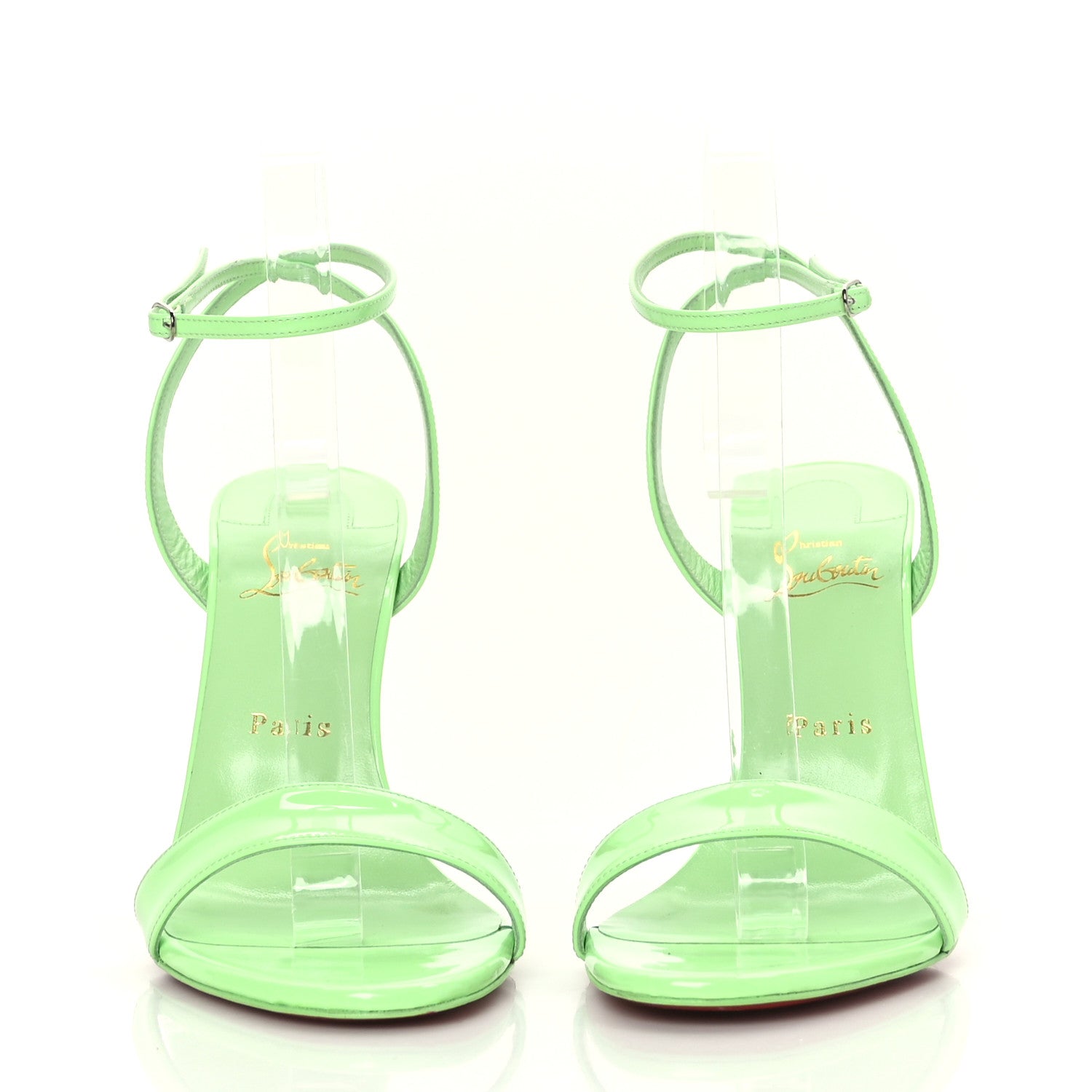 Christian Louboutin Patent Loubigirl 100 Sandals 39.5 Neon Green 2 of 7