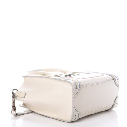 Celine Smooth Calfskin Multicolor Double Stitching Nano Luggage White 4 of 8