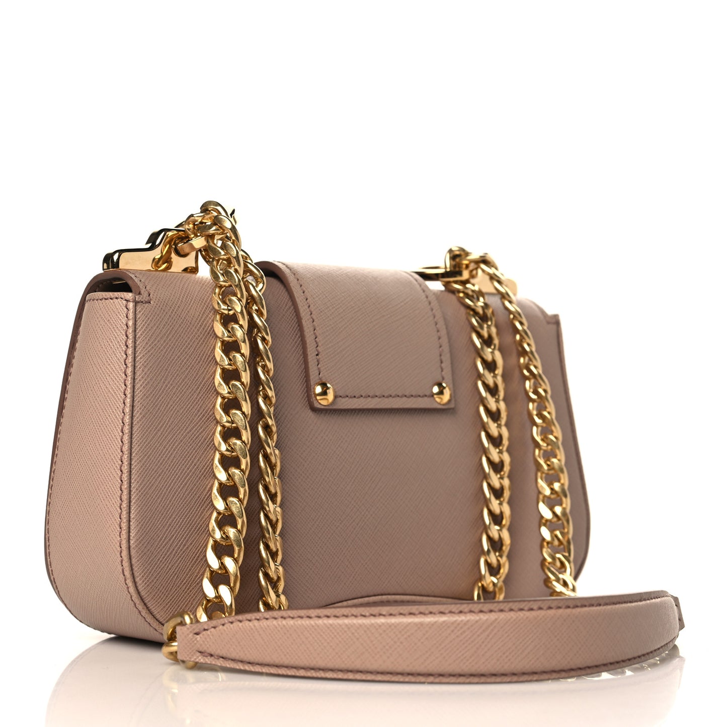 Saffiano Lux Sidonie Small Chain Crossbody Bag Cipria