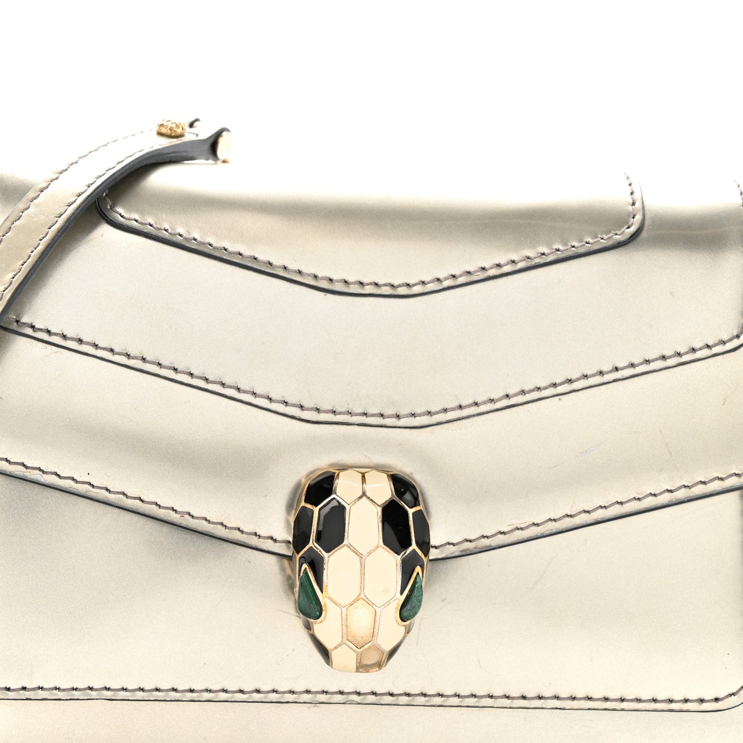 Metallic Serpenti Forever Small Shoulder Bag Silver