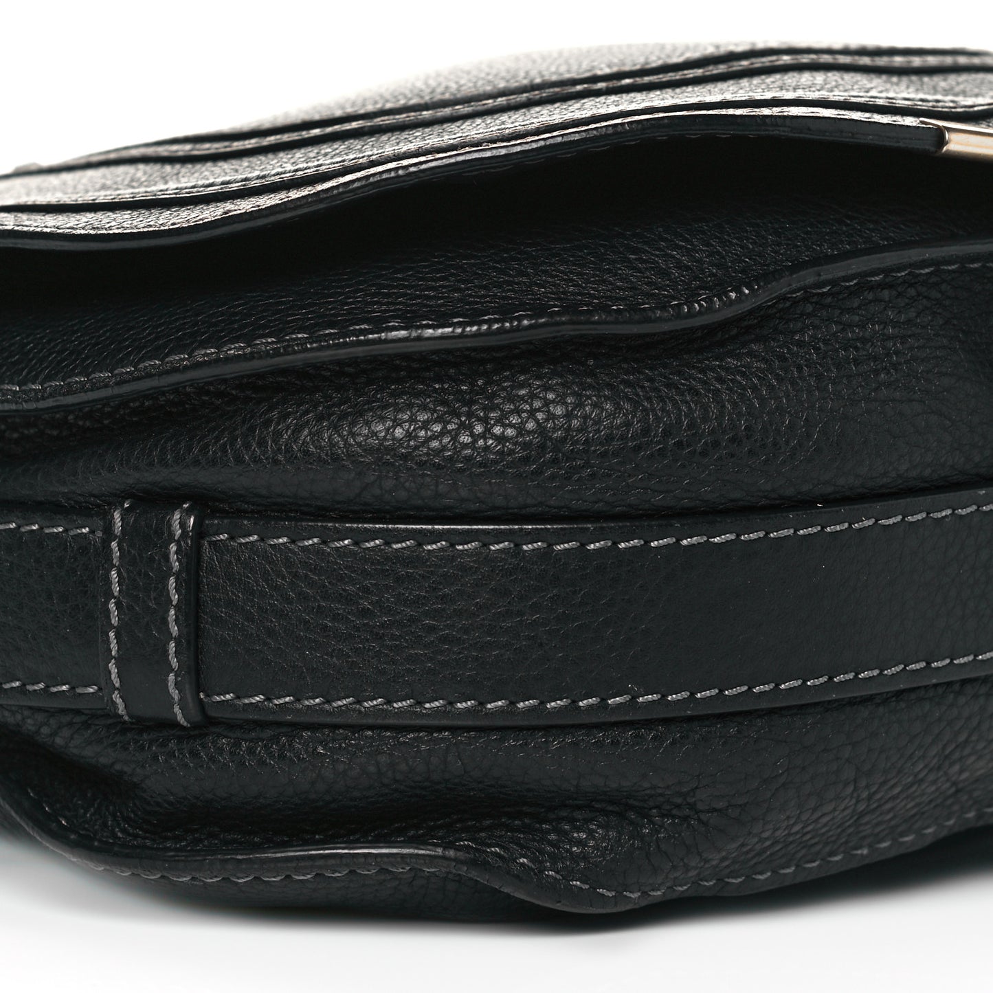 Calfskin Medium Marcie Round Crossbody Bag Black