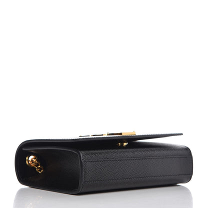 Saint Laurent Grain De Poudre Small Monogram Kate Satchel Black 4 of 8