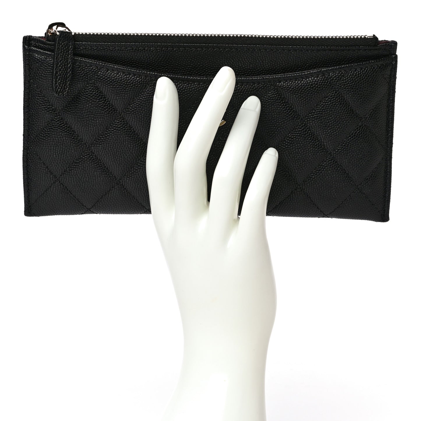 Caviar Quilted Classic Zip Pouch Black