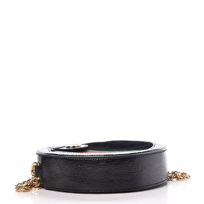 Gucci Suede Patent Web Mini Ophidia Round Shoulder Bag Black 4 of 7
