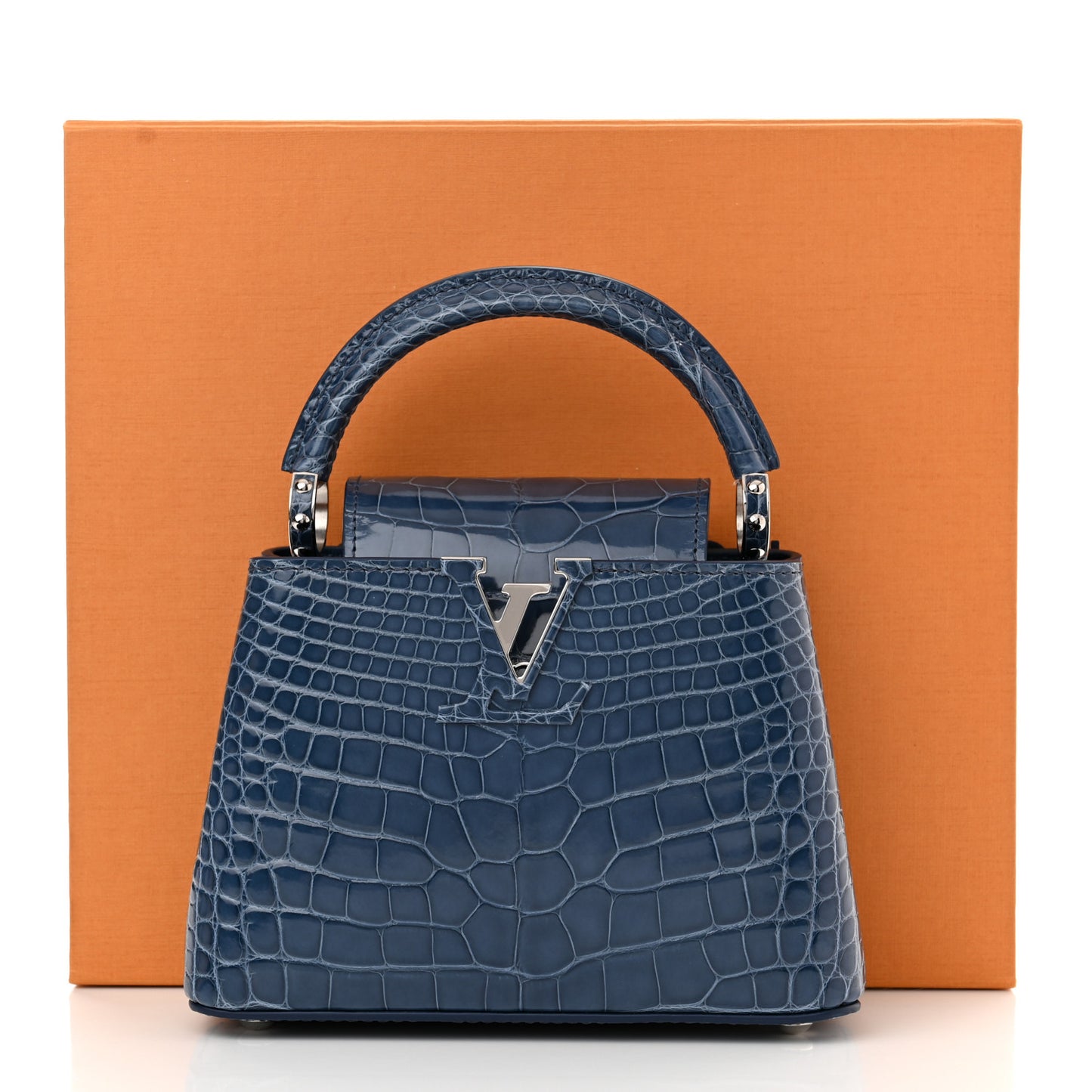 Crocodile Mini Capucines Ocean Blue