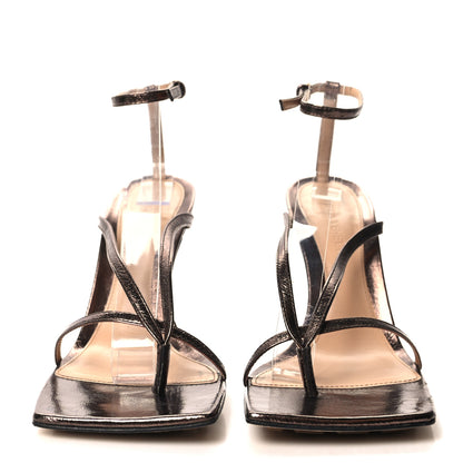 Bottega Veneta Metallic Lambskin Stretch Multi Strap 90mm Sandals 36.5 Fondant 2 of 9