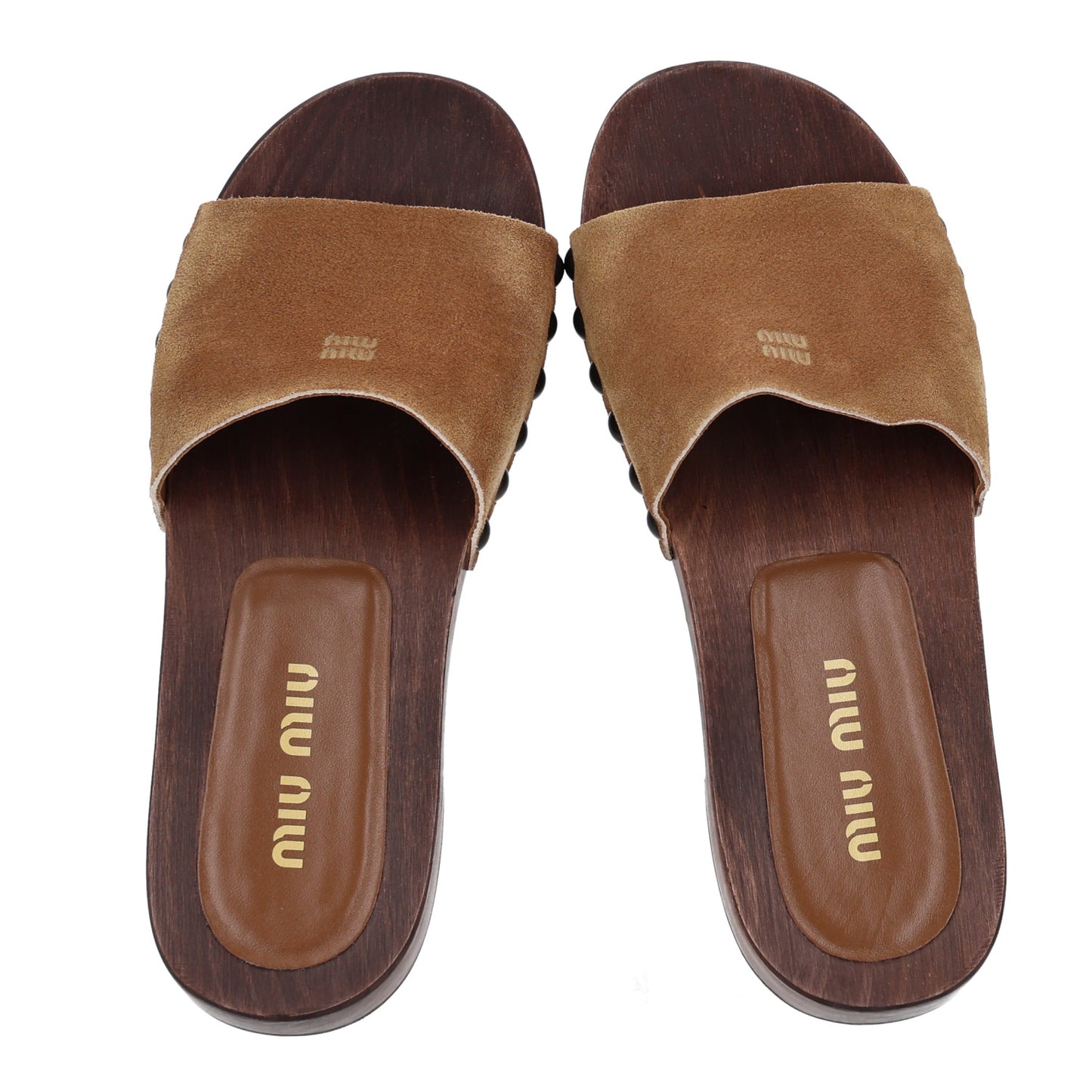 Suede Logo Slide Clogs 36 Cannella
