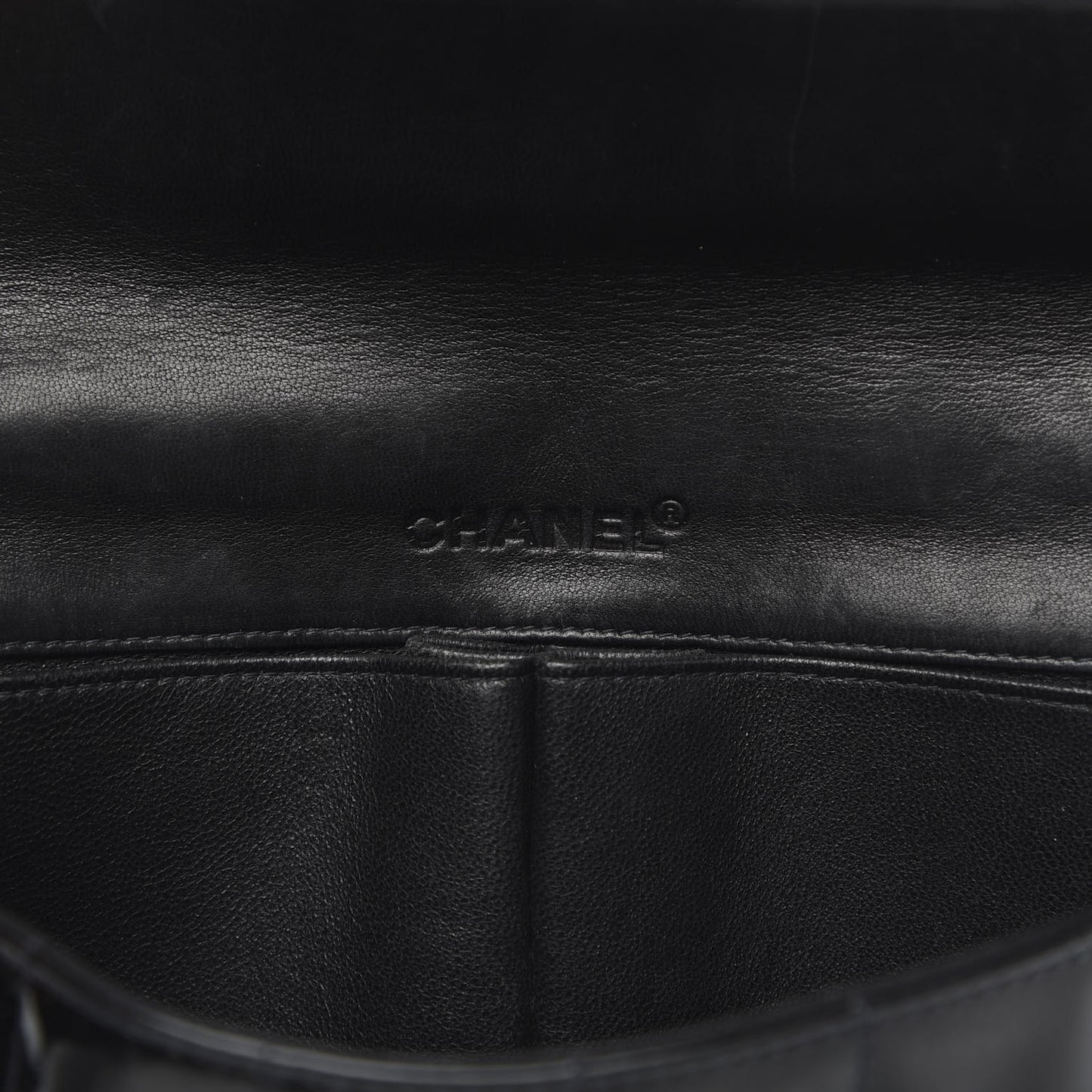 Patent Quilted East West Chocolate Bar Flap Black