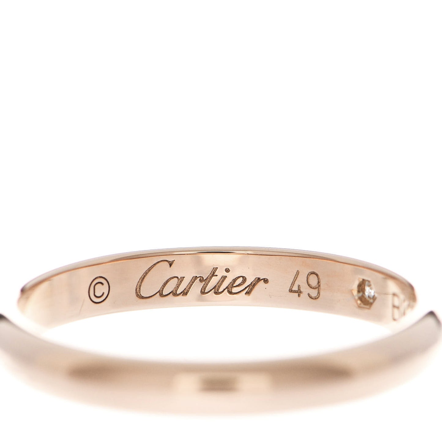 18K Pink Gold Diamond 2.6mm 1895 Wedding Band Ring 49 5