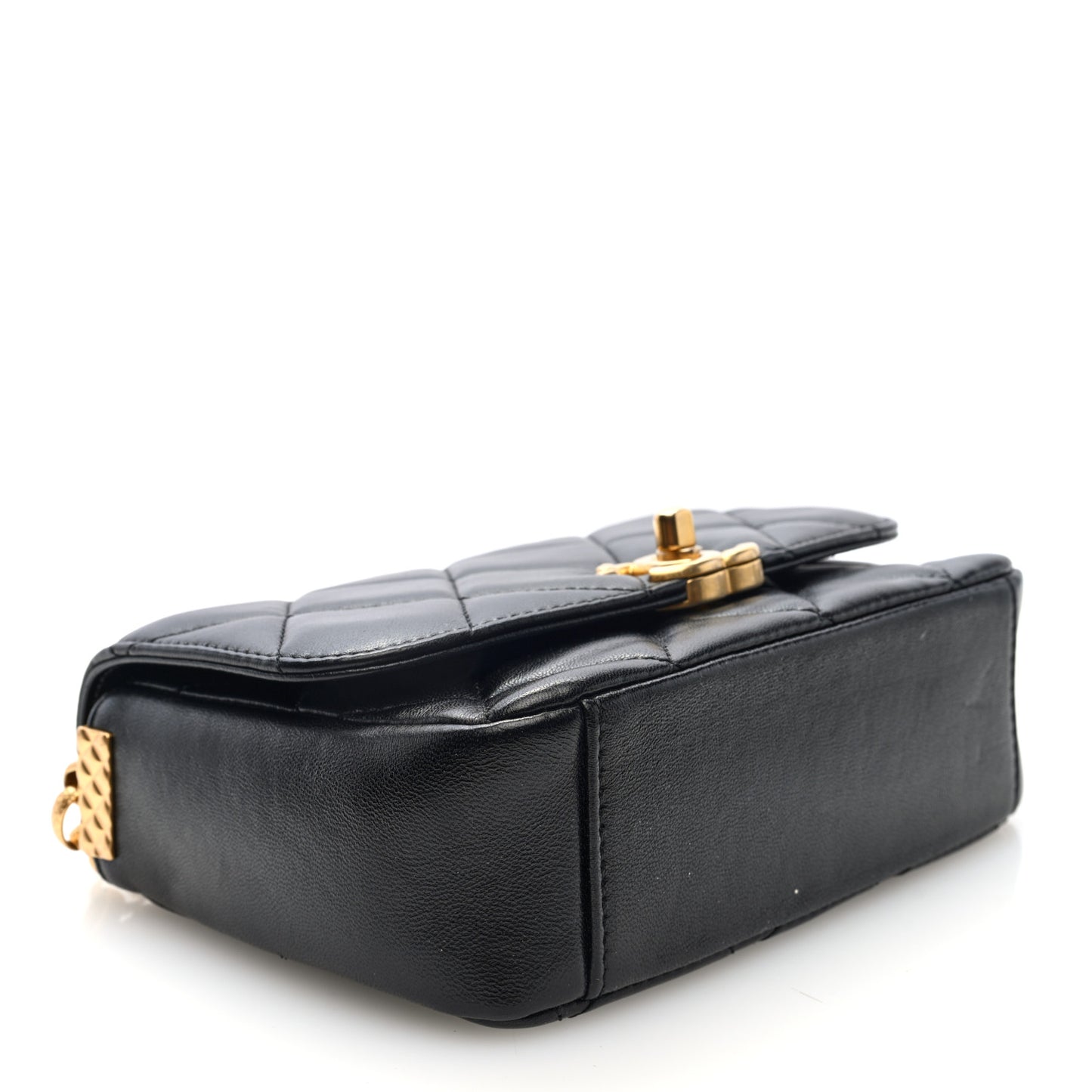 Lambskin Quilted Small CC Coin Flap Bag Black