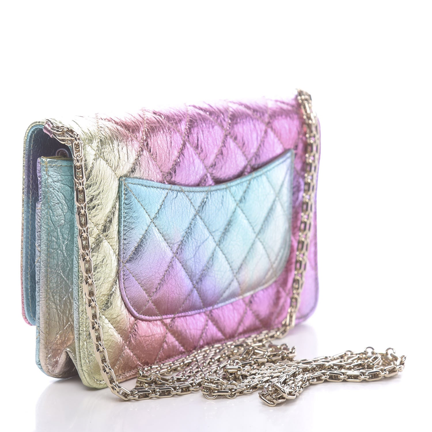 Chanel Metallic Goatskin Quilted 2.55 Reissue Wallet on Chain WOC Multicolor 3 of 12