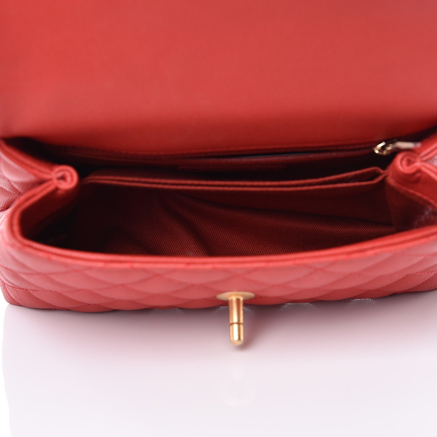 Chanel Caviar Quilted Mini Coco Handle Flap Red 5 of 9