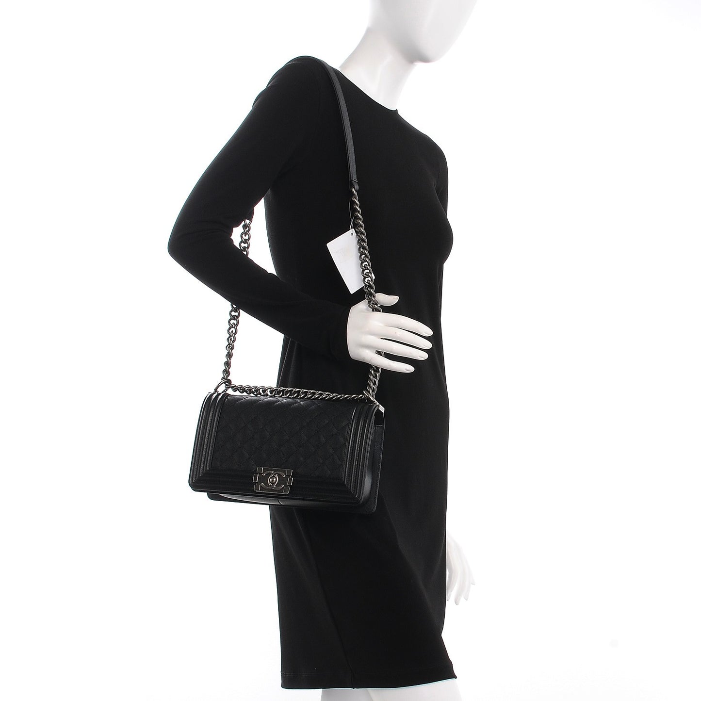 Caviar Quilted Medium Boy Flap Black