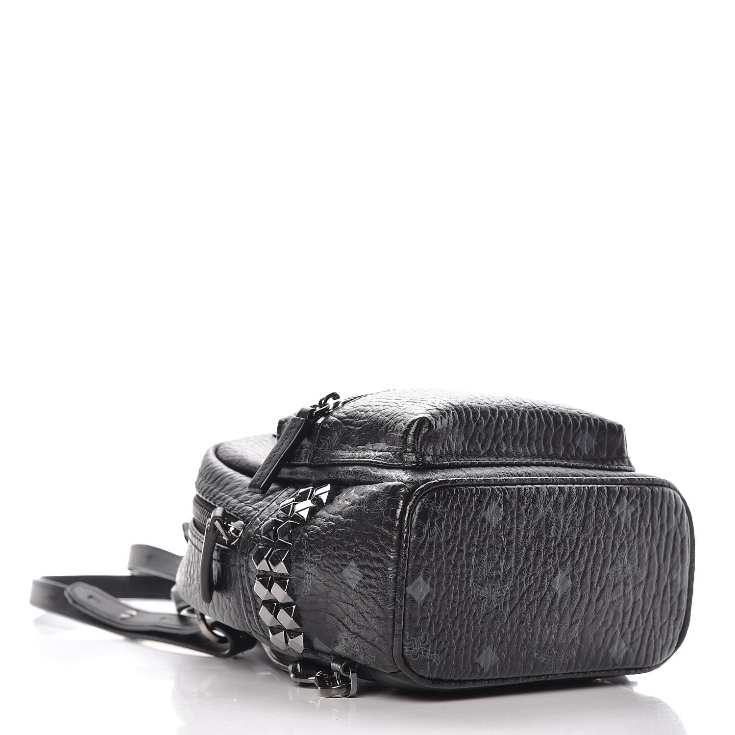 MCM Visetos Studded X-Mini Bebe Boo Backpack Black 4 of 8