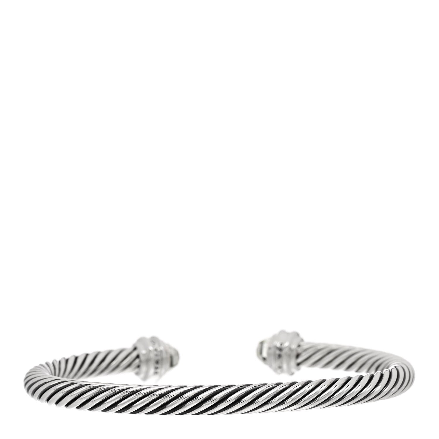 David Yurman Sterling Silver Diamond Prasiolite 5mm Cable Classics Princess Bracelet 2 of 3