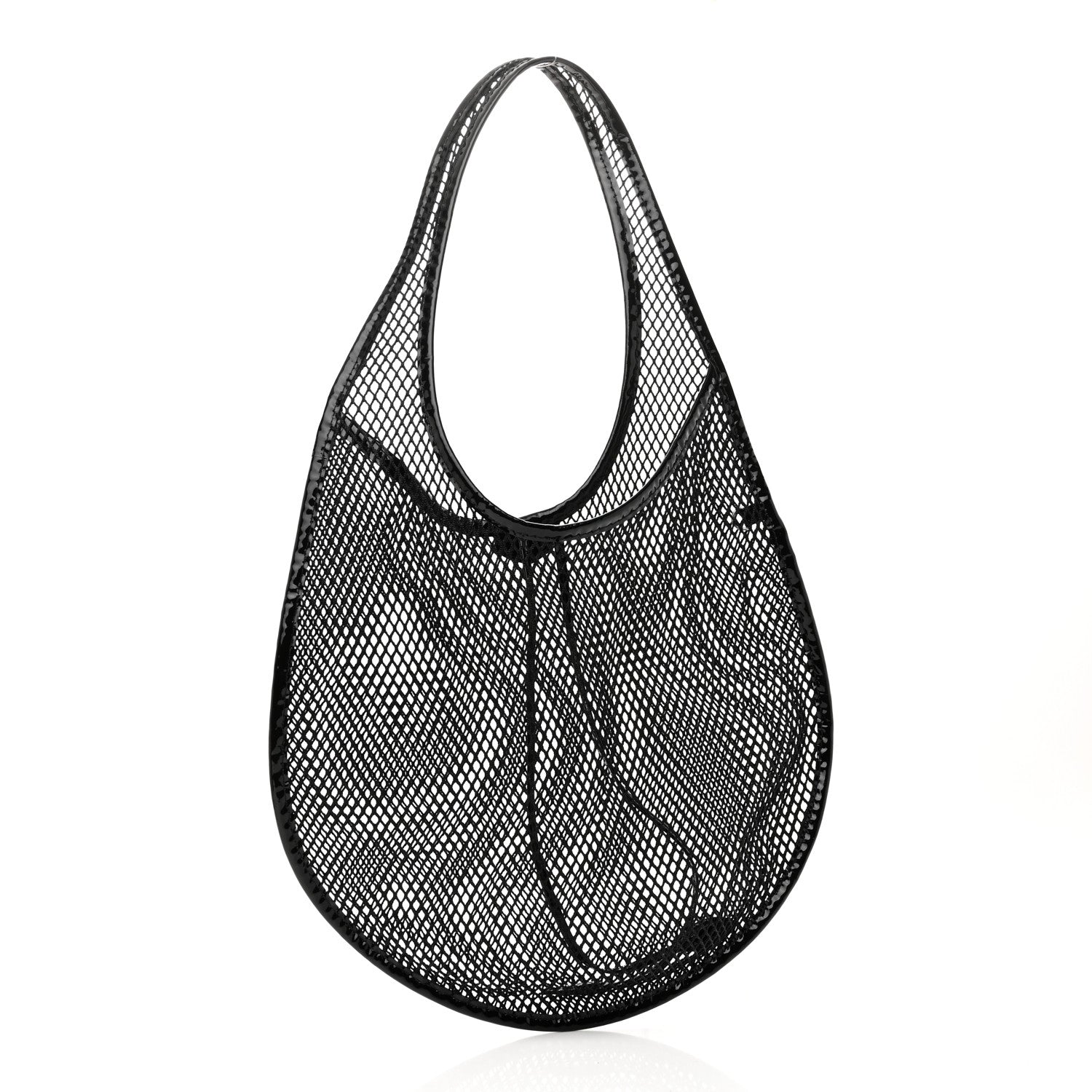 Alaia Fishnet Patent Calfskin Medium One Piece Bag Black 4 of 10