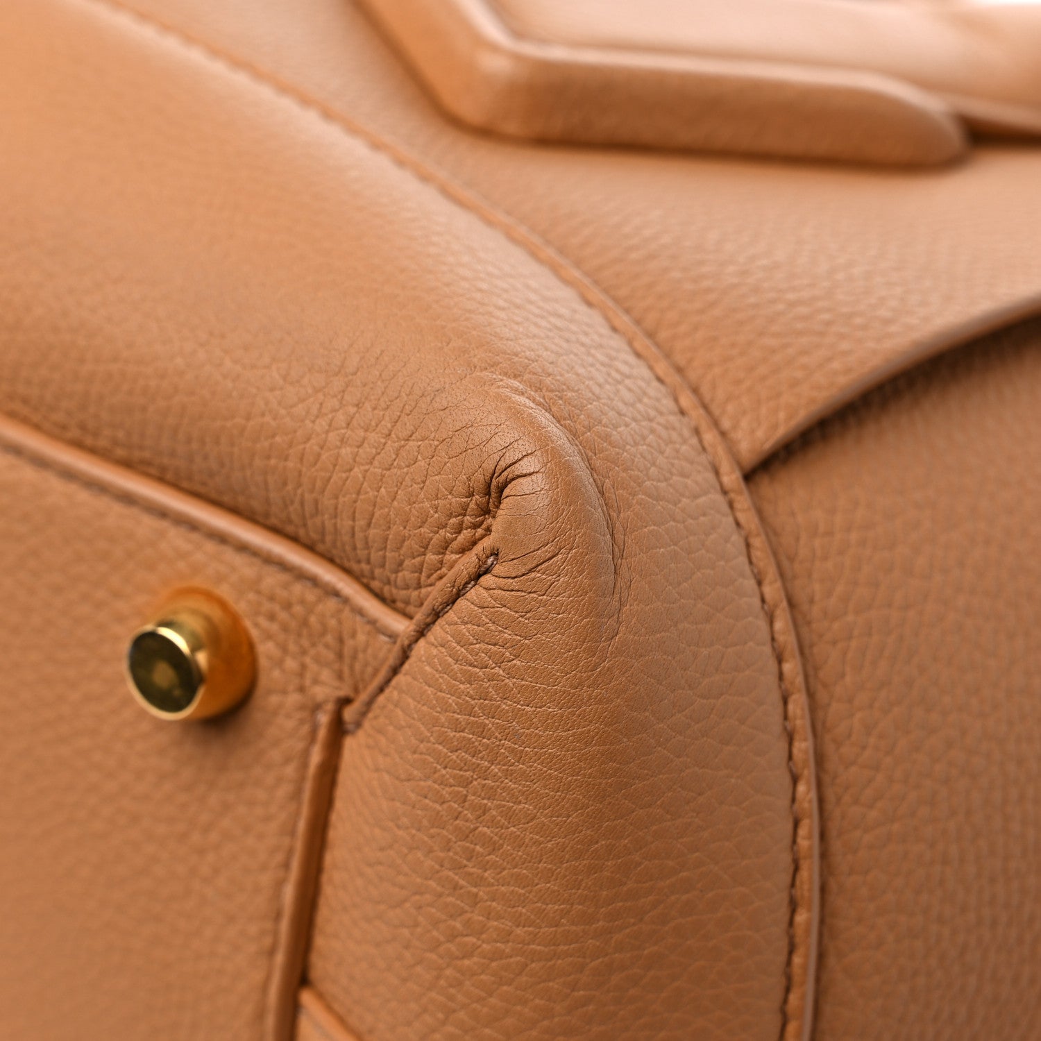 Bottega Veneta Grained Calfskin Maxi Intrecciato Arco Caramel 7 of 10
