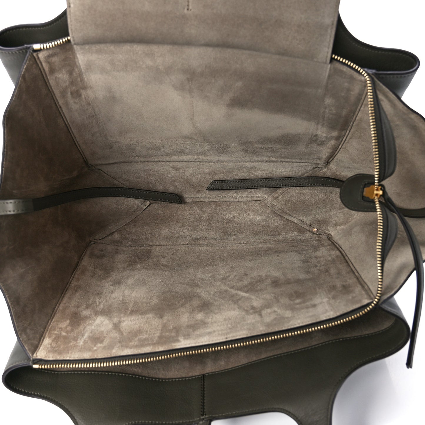 Supple Natural Calfskin Medium Tri-Fold Bag Stone