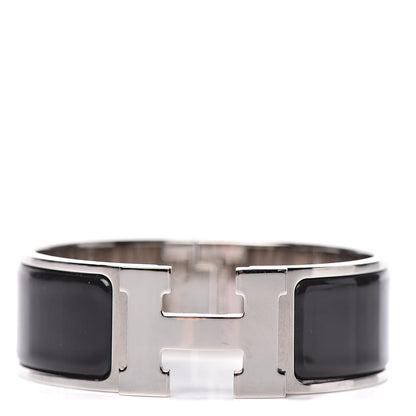 Hermes Enamel Wide Clic Clac H Bracelet PM Black 1 of 7