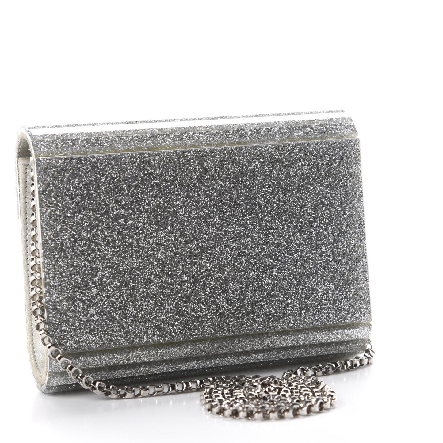 Acrylic Glitter Candy Clutch Silver