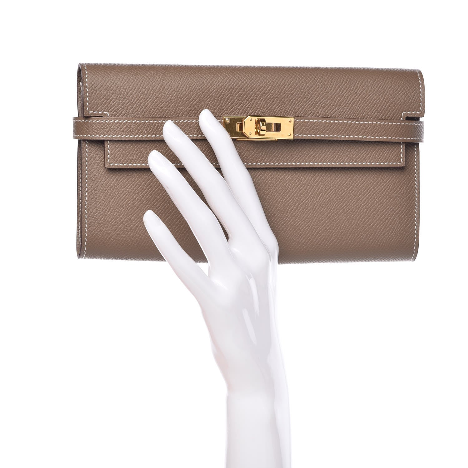 Hermes Epsom Kelly Longue Wallet Etoupe 2 of 8