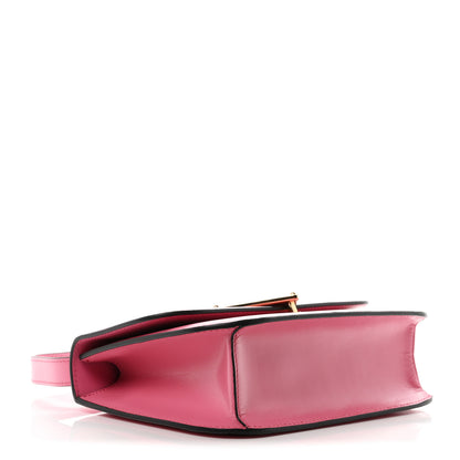 Prada Box Calfskin Triangle Embleme Flap Shoulder Bag Begonia 4 of 10