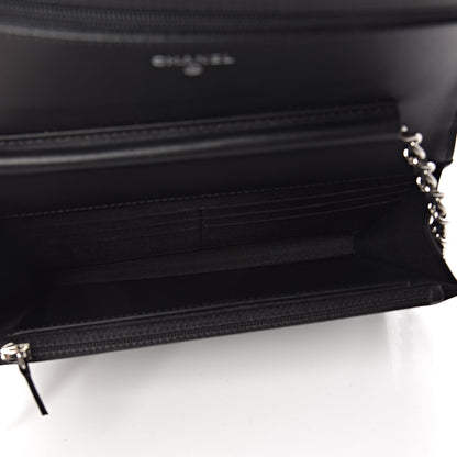 Chanel Patent Quilted Wallet On Chain WOC Black 5 of 12