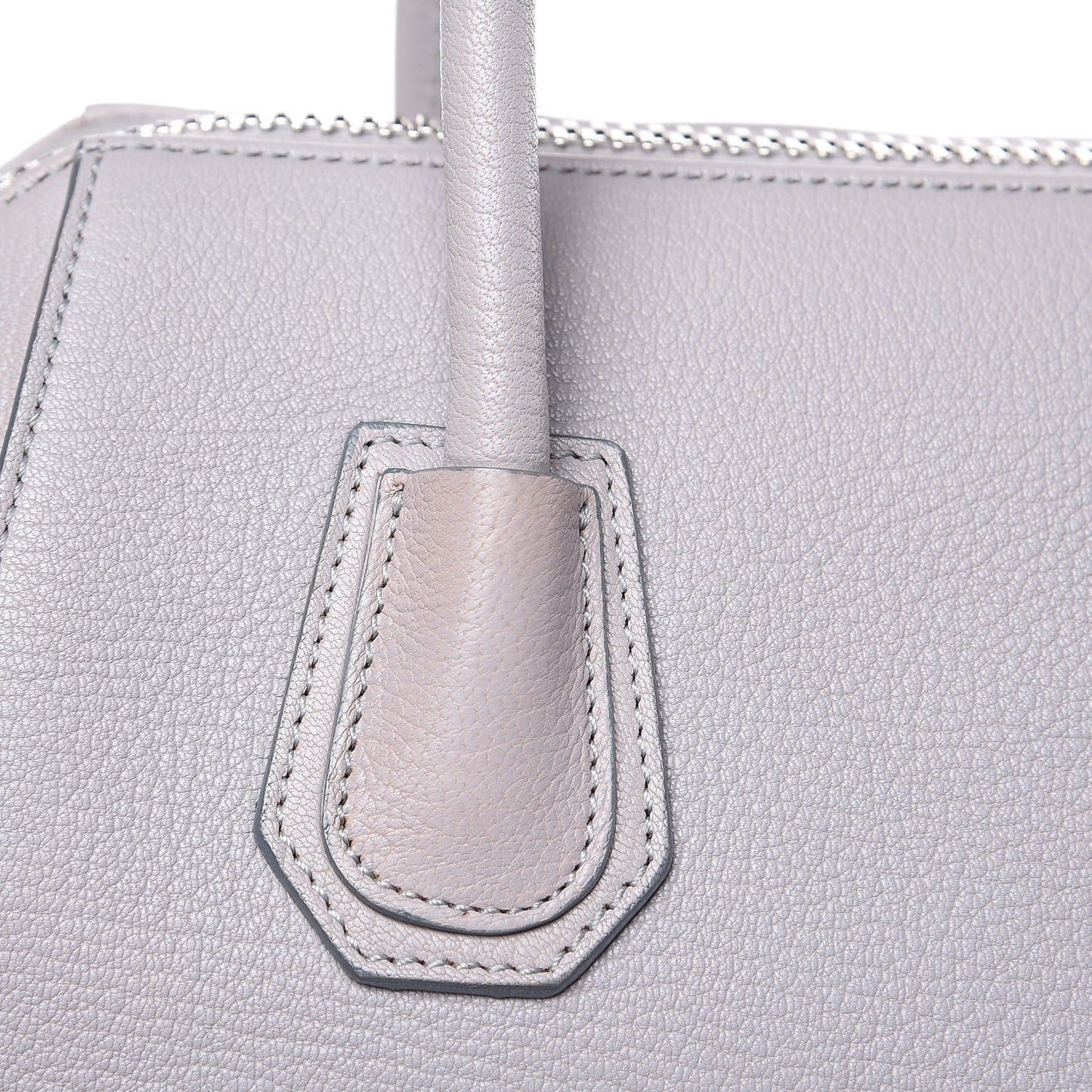 Sugar Goatskin Small Antigona Pearl Grey