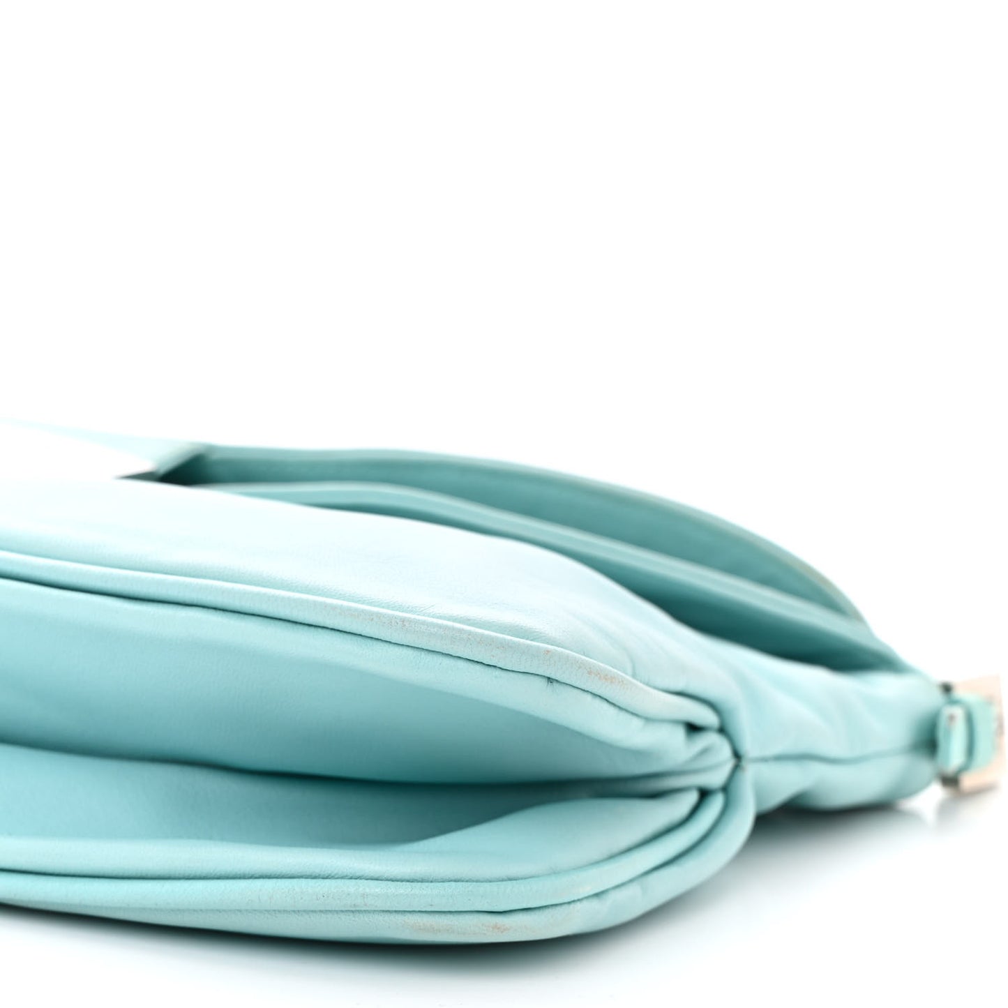 Lambskin Mama Baguette Double Flap Light Blue