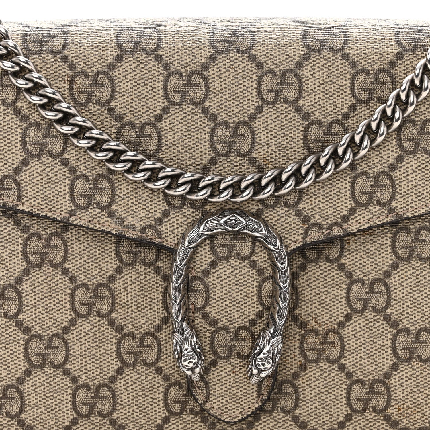 Gucci GG Supreme Monogram Mini Dionysus Chain Wallet Beige Taupe 7 of 9