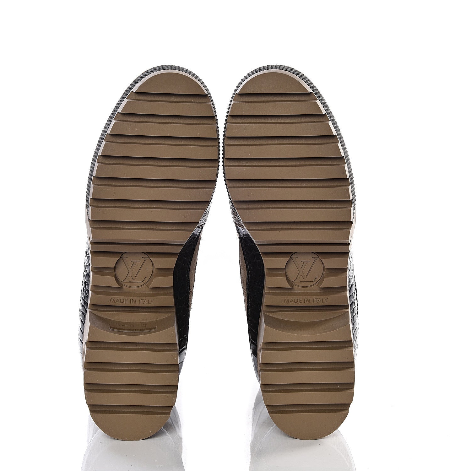 Louis Vuitton Suede Calfskin Monogram Laureate Platform Desert Boots 35 Taupe 6 of 9