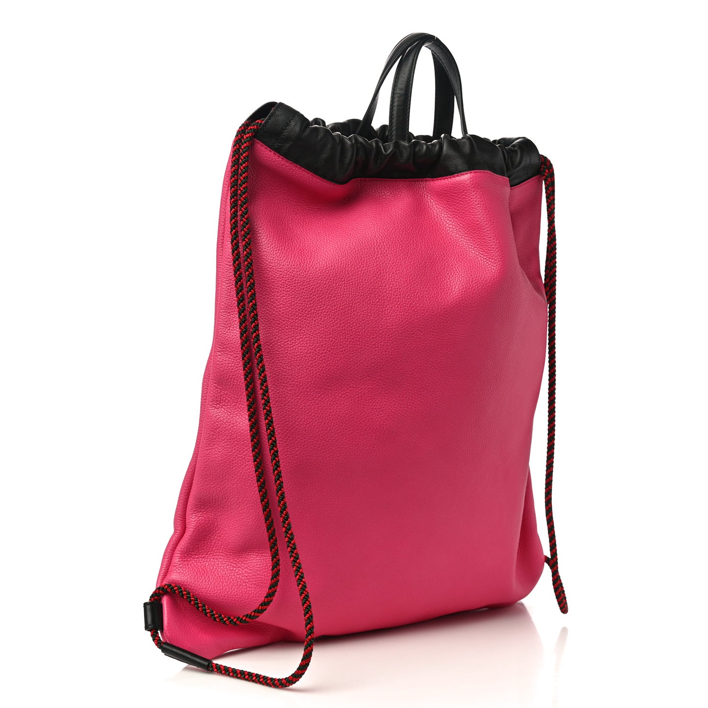 Grained Calfskin Logo Drawstring Backpack Box Pink Green Black