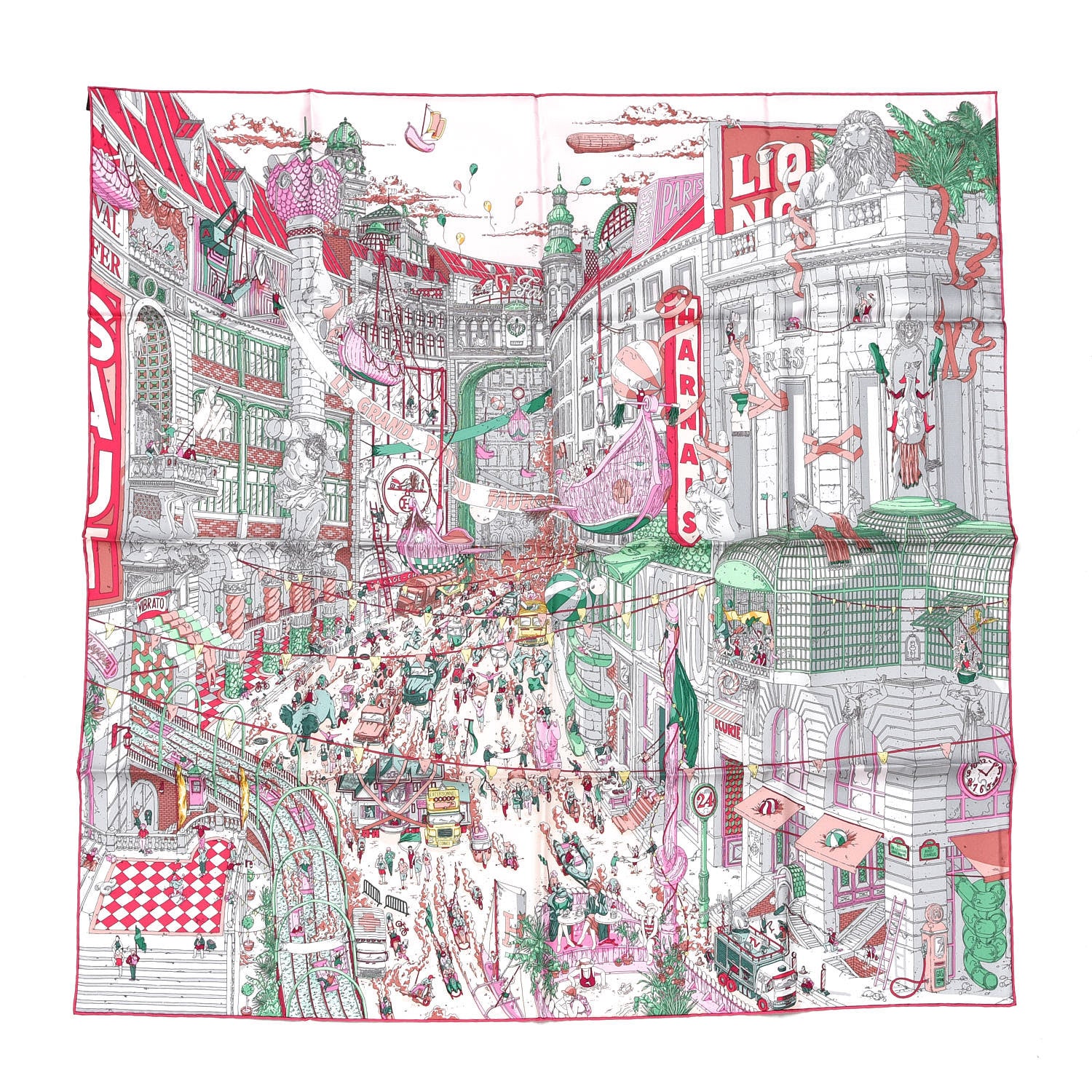 Hermes Silk Le Grand Prix Au Faubourg Scarf 90 1 of 5