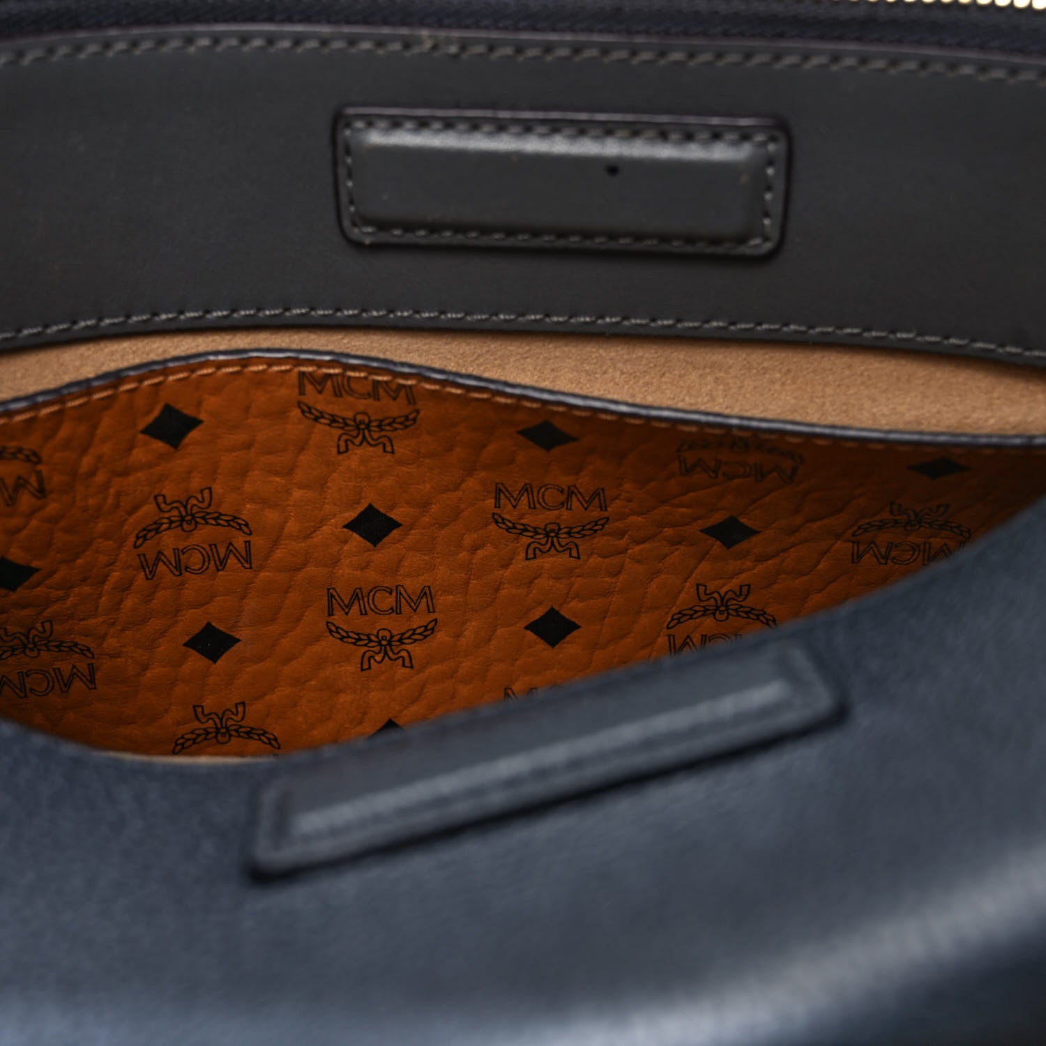 MCM Grained Calfskin Medium Milla Tote Black 7 of 12