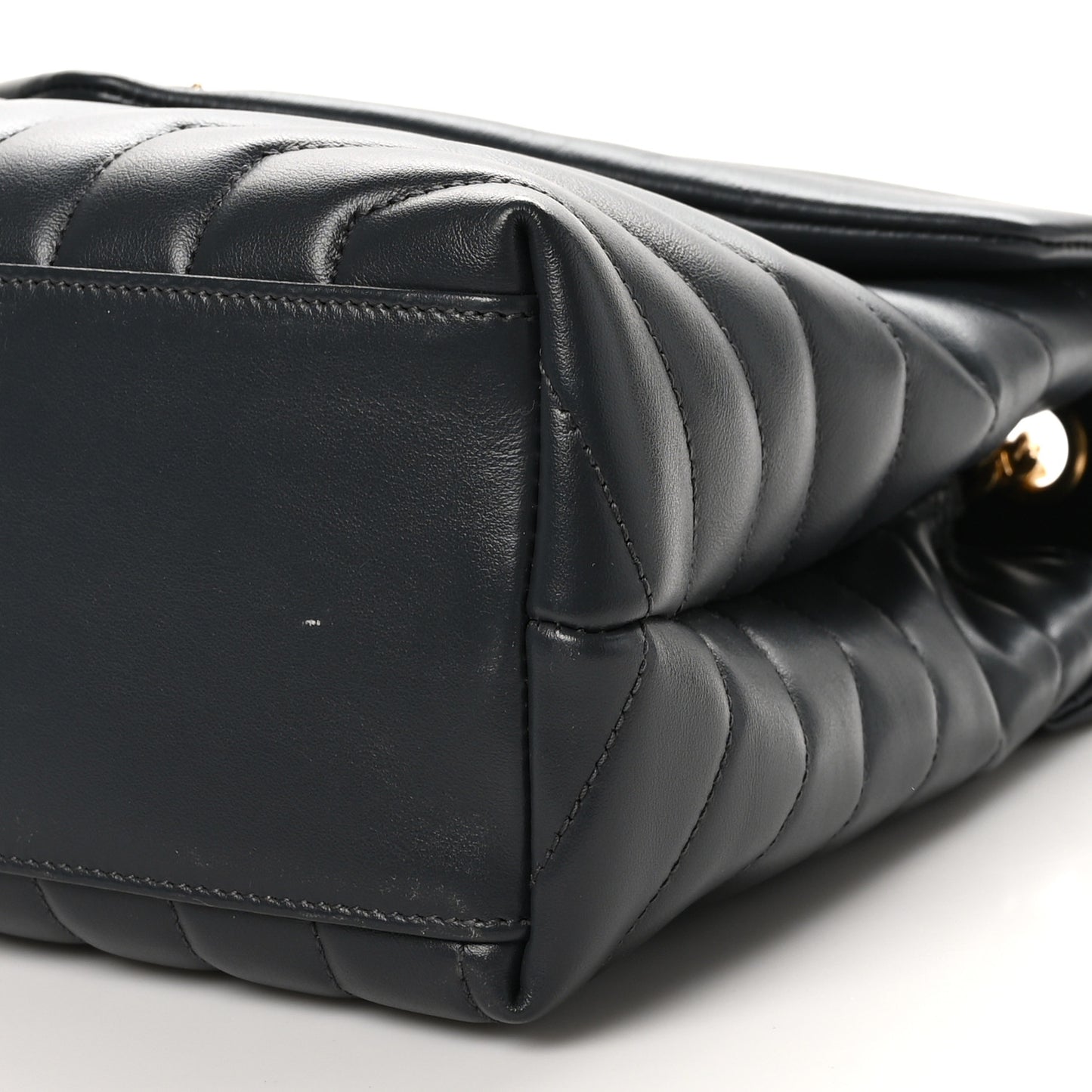 Calfskin Y Quilted Monogram Medium Loulou Chain Satchel Dark Smog