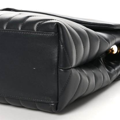 Saint Laurent Calfskin Y Quilted Monogram Medium Loulou Chain Satchel Dark Smog 10 of 10