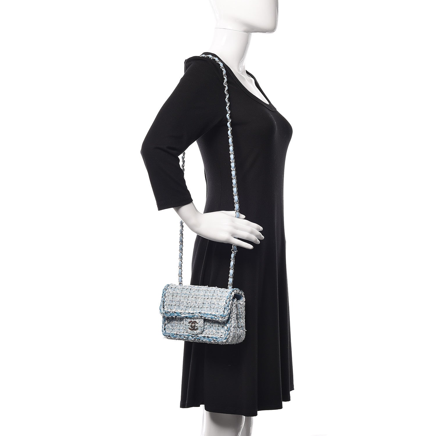 Chanel Tweed Braid Mini Flap Blue White Navy 2 of 11