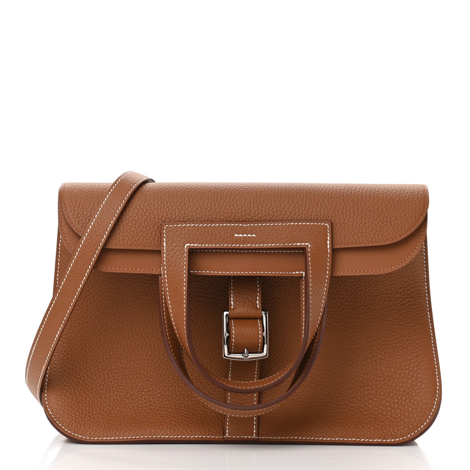 Hermes Taurillon Clemence Halzan 31 Gold 3 of 11