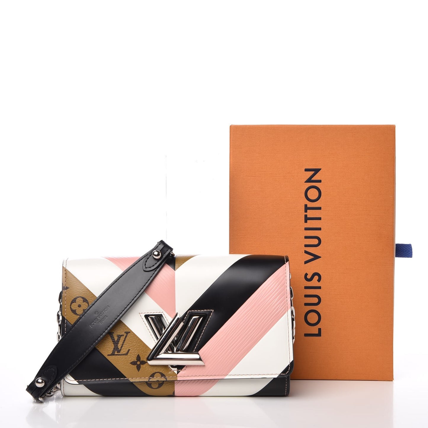 Epi Reverse Monogram Twist Chain Wallet Rose Ballerine