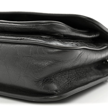 Saint Laurent Crinkled Calfskin Matelasse Monogram Baby Niki Chain Satchel Storm 10 of 11