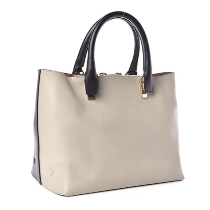 Chloe Smooth Calfskin Small Baylee Tote Beige Black 3 of 13