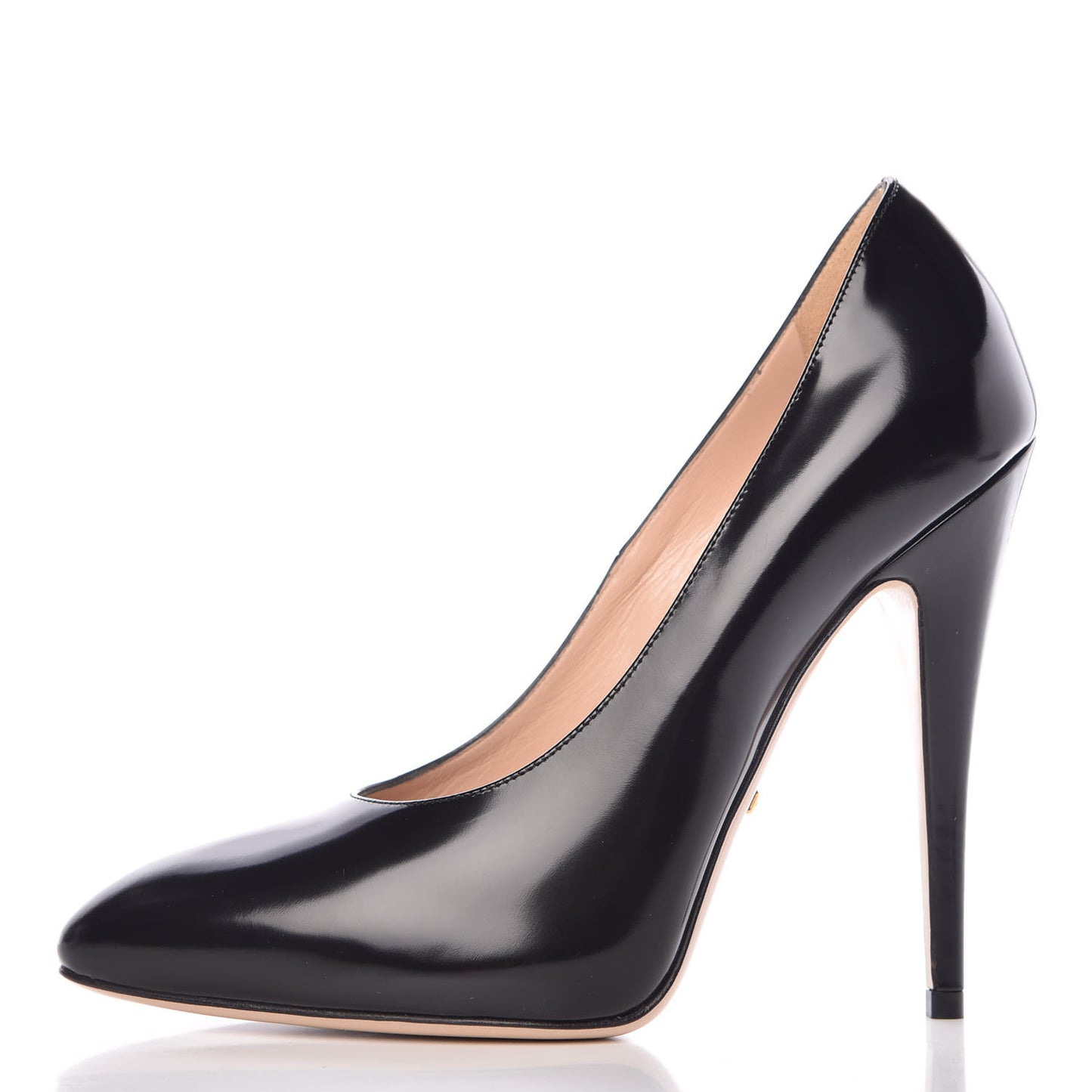 Polished Calfskin Removable Pearly Bow Elaisa Platform High Heel Pumps 37.5 Black