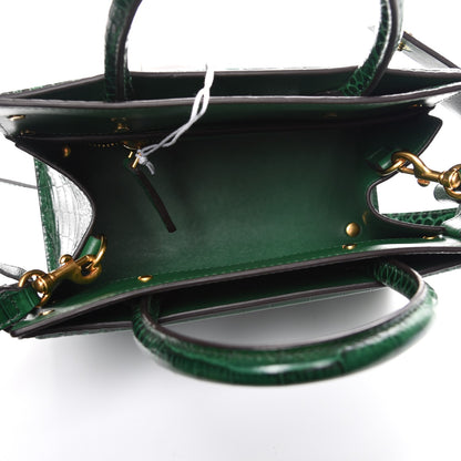 Givenchy Calfskin Crocodile Embossed Mini Horizon Satchel Green 6 of 7