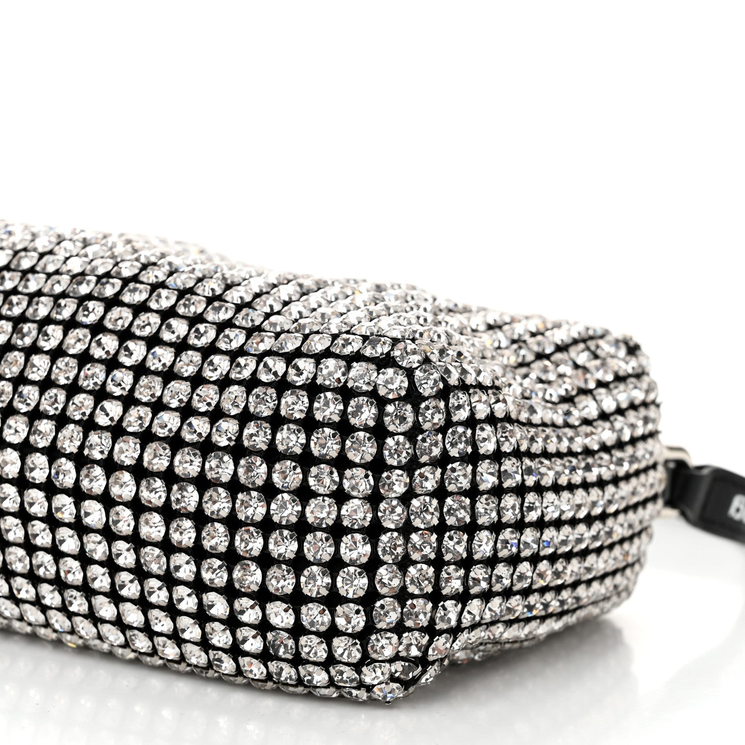 Alexander Wang Mesh Crystal Rhinestone Mini Heiress Pouch Black Silver 9 of 9
