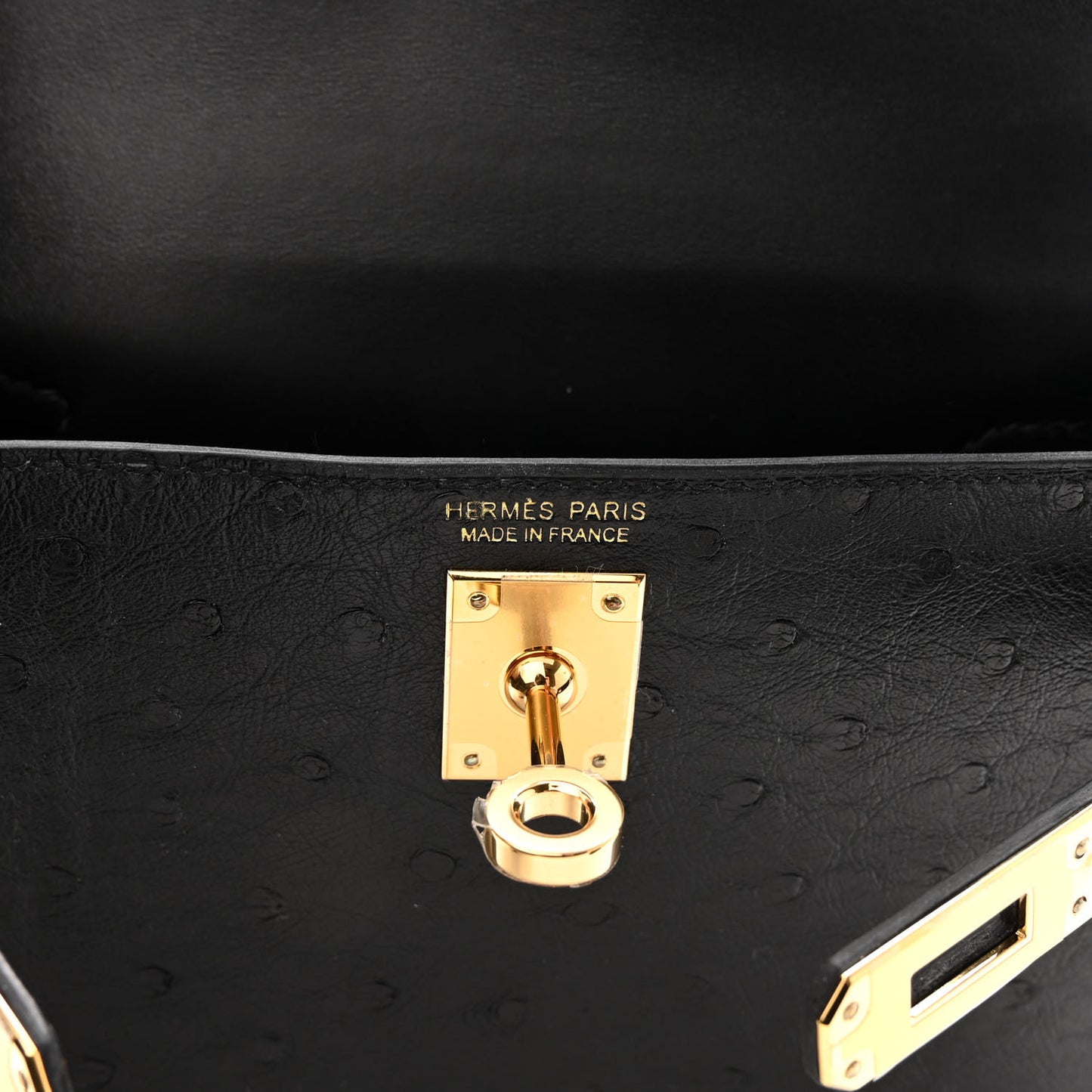Ostrich Kelly Sellier Mini 20 Black